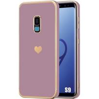 Protective Case - Samsung - Galaxy S9 - Purple - Silicone - Shockproof with heart pattern violetinė