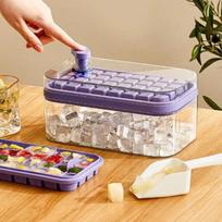 Ice Cube Maker With Storage Box Silicone Press Type Ice Tray Making Mould For Bar Gadget Kitchen Accessories YLE019 #1 įvairiaspalvis