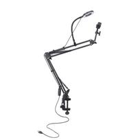 Overhead Phone Mount with Ring Light Selfie Ring Light with Clamp and Phone Holder for Eyelash