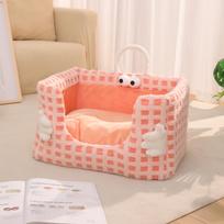 Kennel removable and washable four-season pet nest autumn and winter new Tiwege sponge nest cat nest 50 * 40 * 27Cm (suitable for pets within 7.5 kg) rožinė