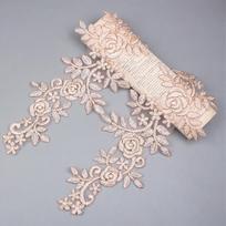 1 pora siuvinėjimo lipdukų Drabužių aksesuarai Vestuvinės suknelės Pasidaryk pats Kraštinė Nėriniai 16*36CM Siuvimo aplikacija 16cm šviesiai rausvos spalvos