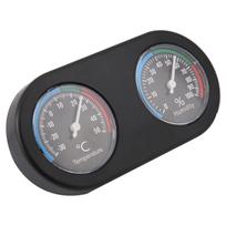 Mini Analog Temperature Humidity Meter Round Shape Thermometer Hygrometer for Reptile Tank gray