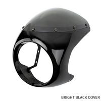 7 colių motociklo priekinio žibinto gaubtas retro vandeniui atsparus apsaugos nuo kritimo apdailos modifikavimo priedai Bright + black cover