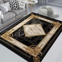 Black Gold Marble Carpet for Living Room Decorations Sofa Table Large Area Rugs Hallway Balcony Long Floor Mat Anti-slip Doormat 40x60cm