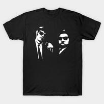 Men Black Print T-shirt Blues Brothers No-Cut Transfer Paper Print Cotton Tshirt 4XL juoda