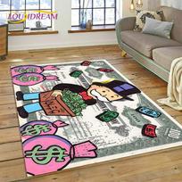 Game Dollar Monopoly Cartoon Money Rug Carpet for Living Room Bedroom Home Decor,Floor Mat Non-slip Decoration for Sofa Doormat 40x60cm( 15x23in )