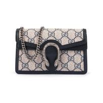 Gucci Dionysus Sendinto Gėlių Logotipo Tigro Galvos Sagtis Grandinėlė Odinė Pašto Rankinė Super Mini Moteriška Mėlyna Ir Smėlio Basic+Dust Bag smėlis/mėlyna