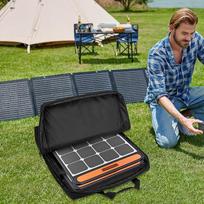 Solar Panel Bag Double-Layer Solar Panel Travel Bag Portable Waterproof Padded Nylon Organizer with Multi Pockets & Shoulder juoda