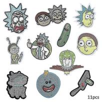 11Pcs Rick and Morty Embroidered Patches, Cartoon DIY Sew On/Iron On Applique Repair Patch for Jackets, Jeans, Pants, Clothes
