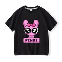 Game Sprunki Children's T-Shirt 100% Cotton Cartoon Graphic T Shirt 2-12Y Short Sleeve Boys Girls Daily Casual Summer Clothes 100 juoda