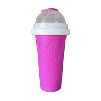 Slushy Maker Cup with Lid Quick-Frozen Large Capacity Slushie Cup for Juices Milk & Ice Cream Make Portable Smoothie Squeeze Cup raudona