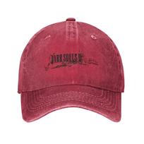 Unisex Women Dark souls Fantasy II Old Iron King Printed Hats Fashion Distressed Washed  Baseball Cap Adjustable One Size pink