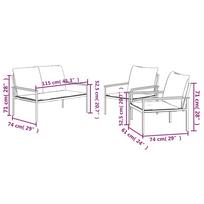 3 Piece Garden Lounge Set with Cushions Anthracite Steel