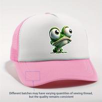 Big Eyed Cartoon Frog Trucker Hat Adjustable Breathable Mesh Baseball Cap Funny Animal Unisex One Size