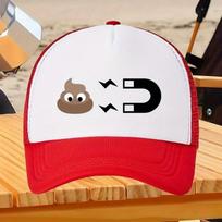 Poop Magnet Funny Graphic Trucker Hat Breathable Adjustable Casual Cap for Unisex Adults One Size
