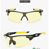 Sports Protective Eyewear with Yellow Night Vision Lenses Black Frame Lightweight Durable Design for Outdoor Activities and Driving One Size