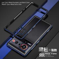 Luxury Metal Bumper Case for ZTE nubia Z80 Ultra 5G / NX741J Aluminium Frame Cover +Metal Lens Protection Film For ZTE nubia Z80 Ultra 5G / NX741J 6.85"&Opp Bag