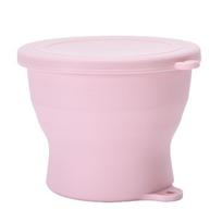 Reusable 180ml Silicone Foldable Cup Silicone Lightweight Travel Collapsible Cup Retractable Mini Telescopic Cup Travel Pocket rožinė