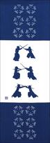 Some no Anbo Tenugui hand Group Navy Kendo Face Tokuoka Made in 35cm x 100cm (Japanese towel)  Serious Match, 3  Blue, Towel, Hand-dyed, 100% Cotton,