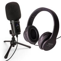ZOOM USB Condenser Microphone Set Headphones for Game and Narration [Microphone + + Stand] Streaming, VTubers, (ZUM-2PMP) juoda