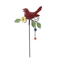 Bird Wind Chime Garden Stake Weatherproof Cute Birds Yard Art Wind Chime Birds Decoration Metal Stakes For Terraces & Patios raudona