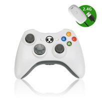 Baltas 2.4G belaidis adapteris Xbox 360 valdikliui, stabilus signalas, Plug-and-Play žaidimų priedas