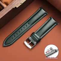 18/19/20/21/22mm Glossy Oil Wax Leather Watch Straps for Men Business Replacement Watch Band Black Brown Quick Release Wristband 19mm&with silver buckle