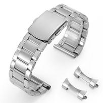 18mm 20mm 22mm 24mm Nerūdijančio Plieno Laikrodžio Apyrankė Sidabrinė Auksinė Juoda Metalinė Sulankstoma Sagtis Universalus Dirželis Lenkta Pabaiga Laikrodžio Apyrankės 18mm sidabras