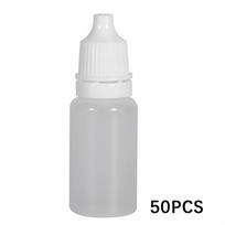 50Pcs Portable White 5/10ml Refillable Bottles Squeezable Dropper Bottles Plastic Empty Containers Eye Liquid Bottle 5ml&Plastic