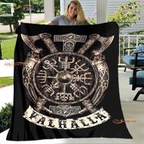 Vikingų senovės skandinavų runų kirviai 3D minkšta antklodė Lengva flanelinė antklodė pikniko antklodė 75x90cm