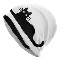 Funny Cartoon Black Cat Skullies Beanies Caps Unisex Winter Warm Knit Hat Unisex Women Hip Hop Adult Bonnet Hats Outdoor Ski Cap Beanies Hat black