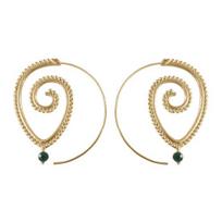 Moterų Kalnų krištolas vandens lašas Spiral Dangle Gear Hook Auskarai pareiškimas Papuošalai auksinė