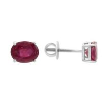 Sidabriniai auskarai su natūraliu rubinu 3.286ct (2151333) rubino raudonumo spalva