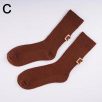 Middle Tube Mid-Tube Socks Keep Warm Knitted Snow Boot Socks Heel Furry Label Solid Color Women's Snow Boot Sock