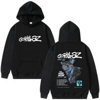 Rock Grupė Gorillaz The Now Albumas Grafinis Džemperis Su Gobtuvu Vyriški Moteriški Drabužiai Mada Laisvo Stiliaus Didelio Dydžio Džemperis Vyriški Vintažiniai Džemperiai Su Gobtuvu M black