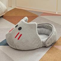 Cat Kennel Winter Warm Slippers Pet Kennel All Season Universal Breathable Non Slip Gray Dog Kennel S pilka