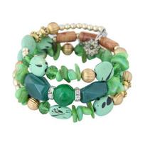 Unisex Bracelet Alloy Irregular Shape Stones Multi-layered Stacking Retro Ethnic Bohemian Faux Turquoise Faux Agate Elastic Cord Wrist Jewelry žalia