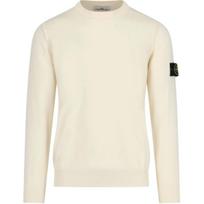 Stone Island Badge Ribbed Trim Long Sleeve Sweatshirt Men sweatshirt White K1S1551000-53S00B2-V0093 S