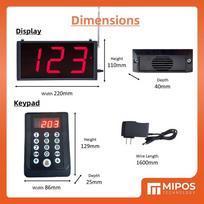 3 skaitmenų restorano kvietimo įrenginys Belaidė laukiančiųjų sistema Belaidė skambučių sistema / Belaidė numerių skambučių sistema 1 Screen 1 Keypad
