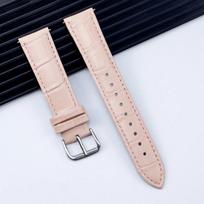 Leather Watchbands 12/14/16/18/20/22/24 mm Watch Band Strap Steel Pin buckle High Quality Wrist Belt Bracelet 12mm rožinė