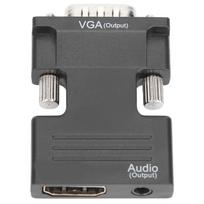 HD Multimedia Interface Female to VGA Male Converter with 3.5mm Audio Cable for Laptops PCs Monitors