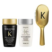Kerastase Black Diamond Platinum Revitalizuojantis Šampūnas ir Kondicionierius Kelioninis Rinkinys Drėkinantis ir Valantis +Oro Pagalvėlės Šukos*1 80ml+80ml juoda