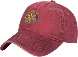 RotaryInternational Kepurė Reguliuojama beisbolo kepuraitė Medvilninė kaubojiška kepurė Madinga unisex moterims Adjustable brown