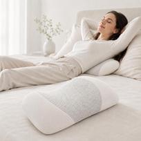Memory Foam Lumbar Support Pillow for Bed, Ergonomic Waist Cushion for Sleeping, Contour Lower Back Support Pillow Pack of 1
