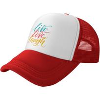 Live Laugh Love Trucker Hat Mesh Snapback Cap Outdoor Adjustable Baseball Visor for Unisex XS（old）