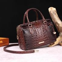 Portable Underarm Crossbody Travel Vintage Women's Bag Brahman Crocodile Pattern