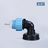20/25/MM IBC Water Tank Pipe Joints Coarse Thread Water 1/2'' 3/4'' Garden Water Connectors Elbow Straight Outlet Plastic (as the picture,1Pc)