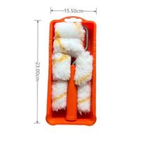 1Set High-Density Foam Paint Roller Paint Tray Liner Decor Tools 2 Inches Small Paint Roller Kit Home Painting Supplies Hardware Orange Paint Tray