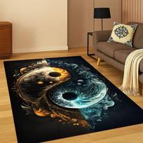 Yin Yang simbolis Kinų Tai Chi kilimas kilimėlis miegamajam svetainei sofai žaidimų kambariui durų kilimėlis namų dekoras, vaikų žaidimų zonos kilimėlis neslystantis 40x60cm