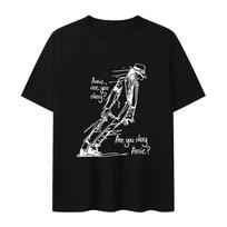 Summer Classic Michael Jackson Are You Okay Print Punk Rock Fashion unisex cotton Short Sleeve T-shirt S